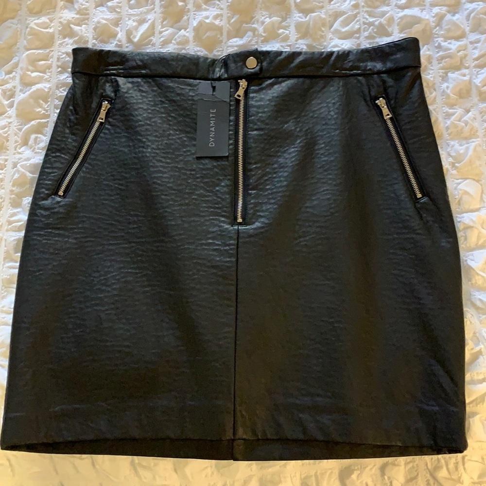 Black leather skirt